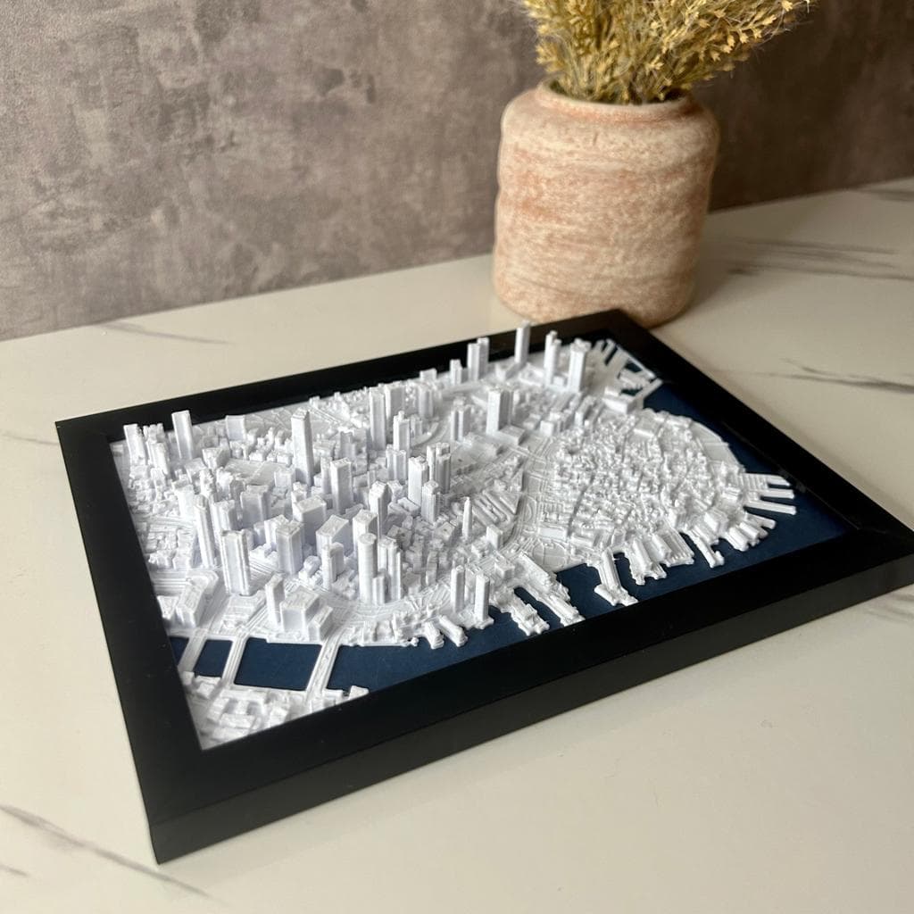 3D printed city model carefully packed for shipping — a unique gift
